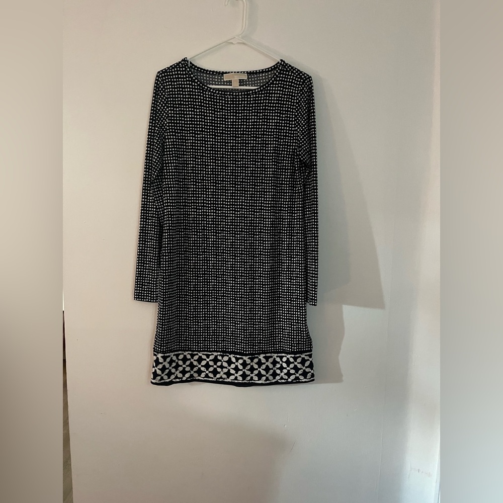 MICHAEL Michael Kors Navy and White Geometric Dress